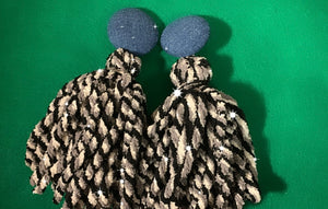 Button Tassle Earrings