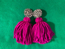 Load image into Gallery viewer, Button Tassle Earrings
