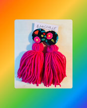 Load image into Gallery viewer, Button Tassle Earrings
