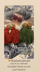 Button Tassle Earrings